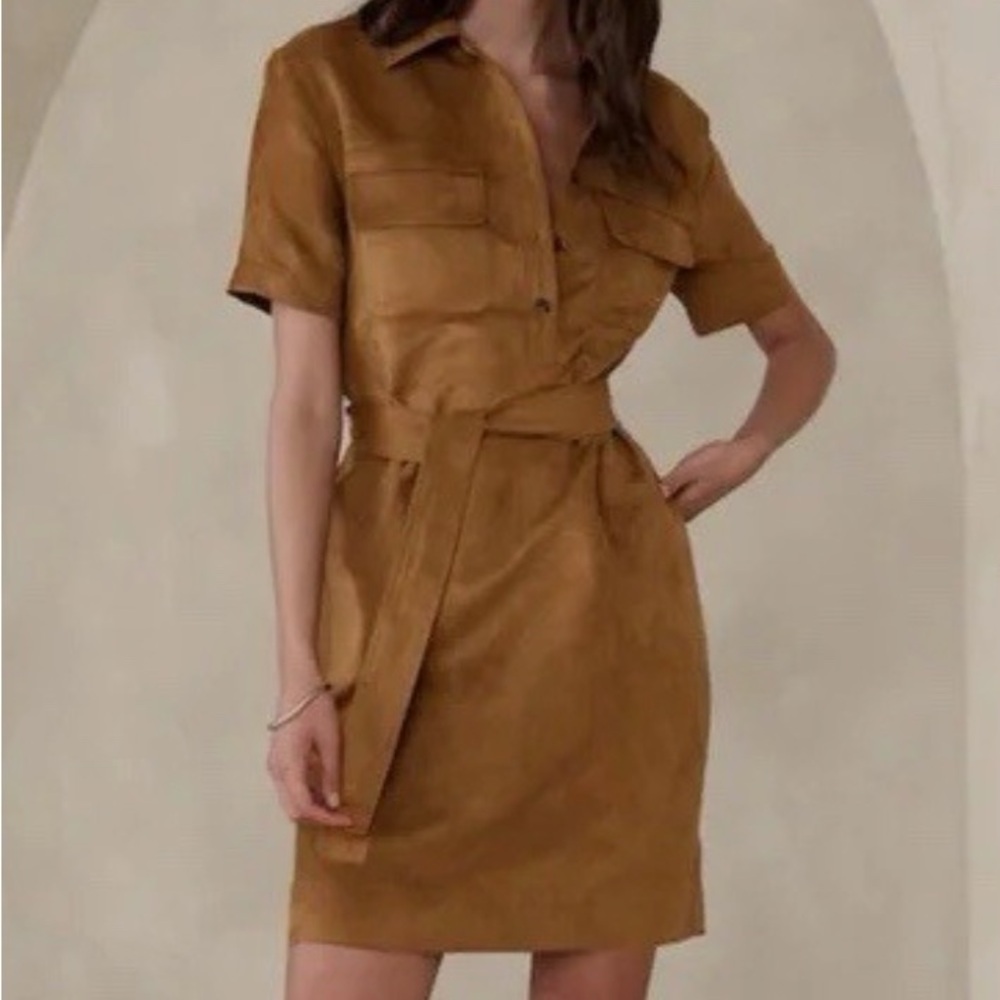 Banana Republic Factory Vegan Suede Tan Mini Dress